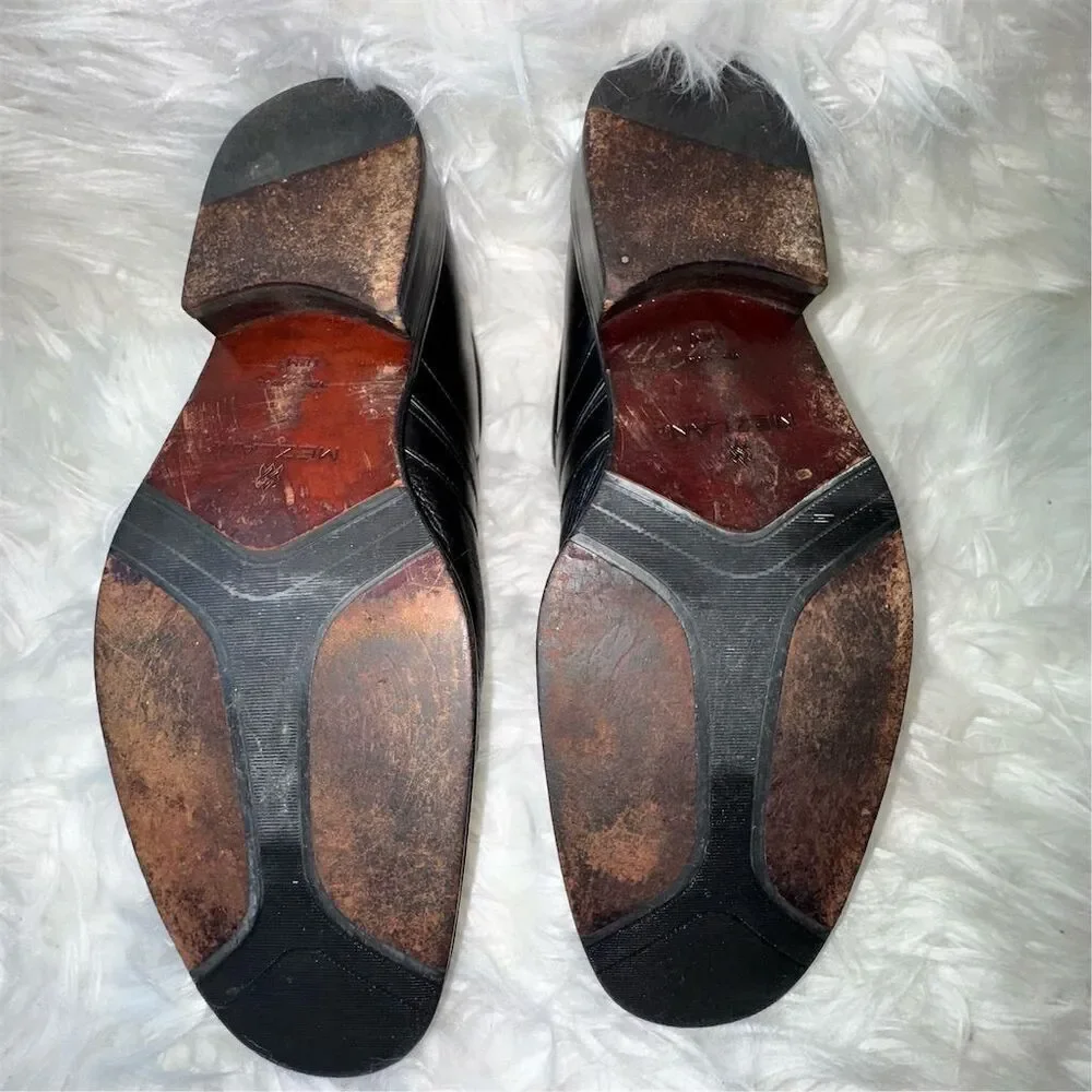 Mezlan McQueen Style Black Leather‎ Loafers Men’s 11.5 Made in Spain Slip-On